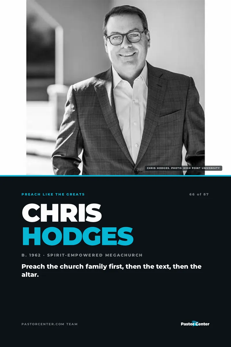 Preach Like Chris Hodges — Preach the church family first, then the text, then the altar.. A free guide from Pastor Center.
