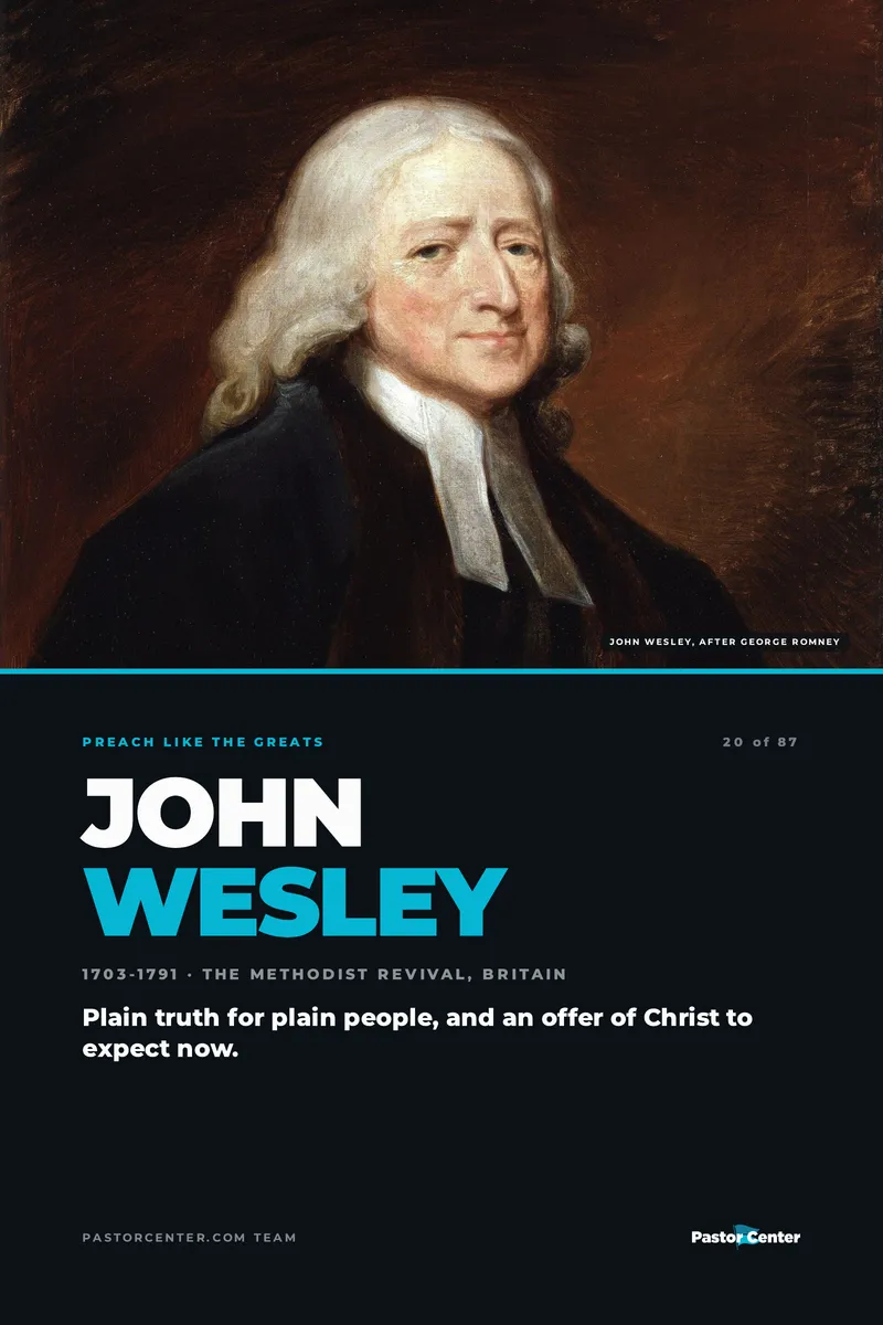 Preach Like John Wesley — Plain truth for plain people, and an offer of Christ to expect now.. A free guide from Pastor Center.